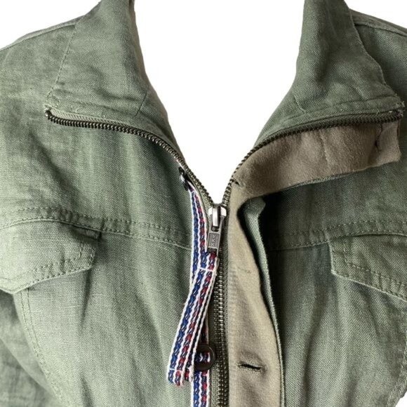 Michael Stars ladies green linen jacket lightweight full zip size XS - Picture 2 of 14